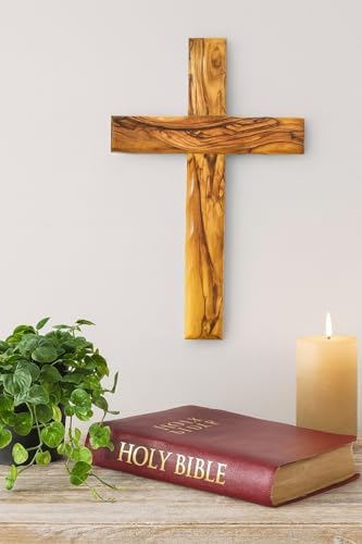 Zuluf Wall Hanging Olive Wood Cross Hand Carved Home Decor