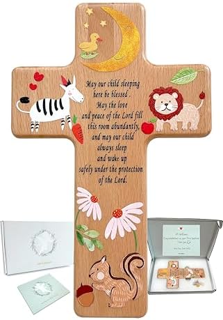 Oraaham Baby Wall Cross Decor Angel Ornament