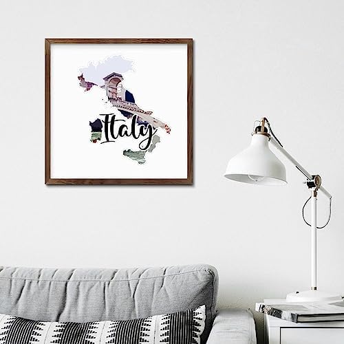 Wood Framed Printed Sign for Entryway and Bathroom Decor