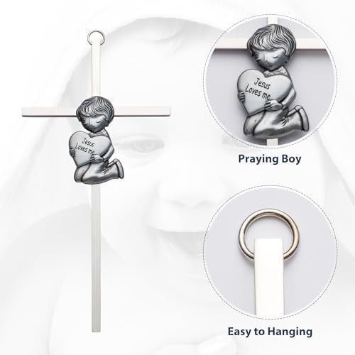 Baby Wall Cross Silver Blessing Baptism Gift for Boys