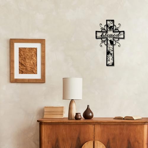 Rajukit Elegant Christian Wall Crosses - Premium Metal Wall Decor