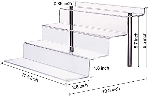 CECOLIC 4 Tier Acrylic Display Riser Stand Large 4 Pack