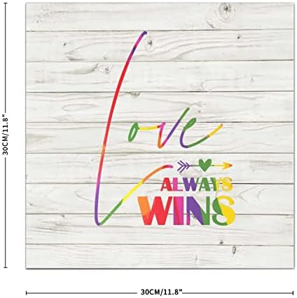 Gay and Lesbian Wood Sign Pride Wall Art 12x12 Rainbow Plaque