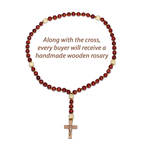 Asterom Rustic 12 Inch Wall Cross Handmade Wooden Crucifix