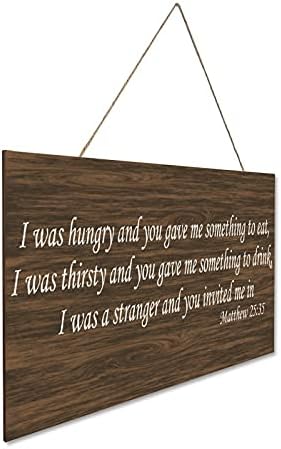 Rustic Wooden Plaque Matthew 2535 Wall Decoration