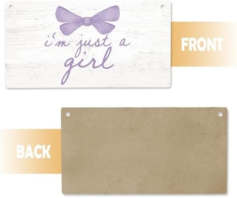 Cute Purple Bow Wooden Door Sign for Girls