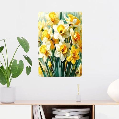 Beautiful Flowers Daffodil Metal Wall Art Sign Decor
