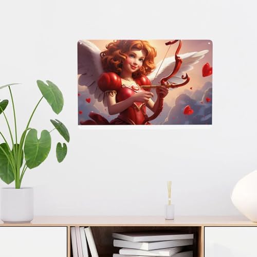 Enchanting Cupid Charm Tin Sign 12x8inch
