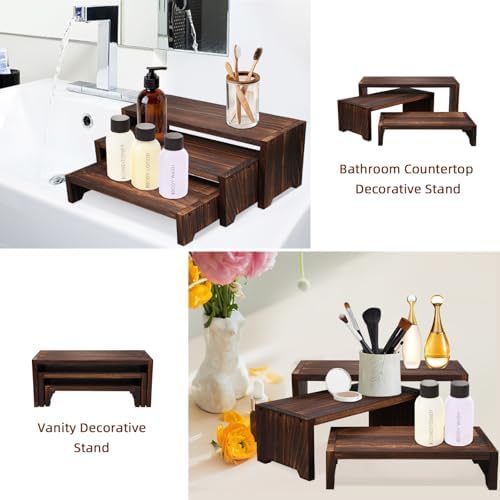 3-Tier Wooden Cupcake Stand with Display Risers