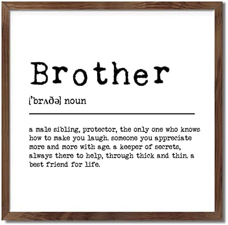 Brother Word Definition Meaning Wood Framed Wall Art