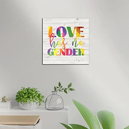 Pride Parade Love Has No Gender Wood Wall Sign 6x6