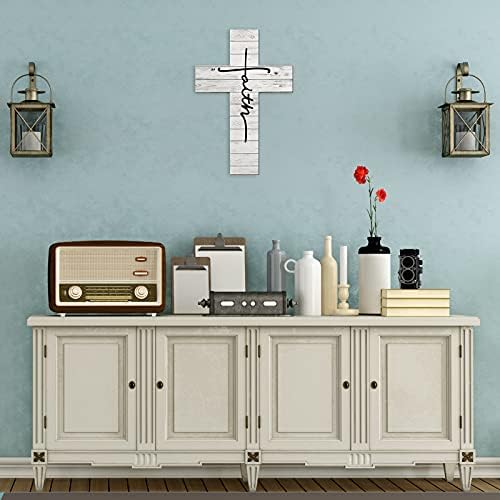 Jetec Faith Cross Wall Art Wooden Christian Decor