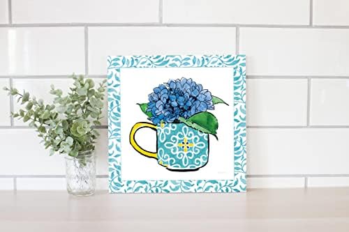 Floral Teacup III Vine Border Wall Plaque