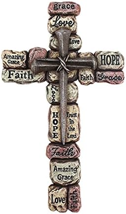 Comfy Hour Faith and Hope Wall Cross 12 Inch
