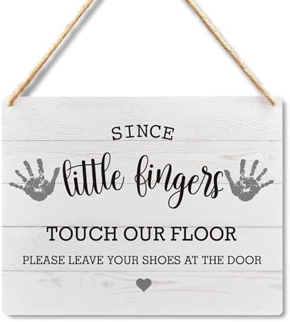 Wall Pediments Shoes Off Sign 8x10 Inches