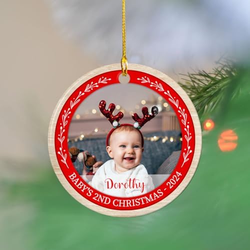 Personalized Babys 2nd Christmas Ceramic Ornament 2025