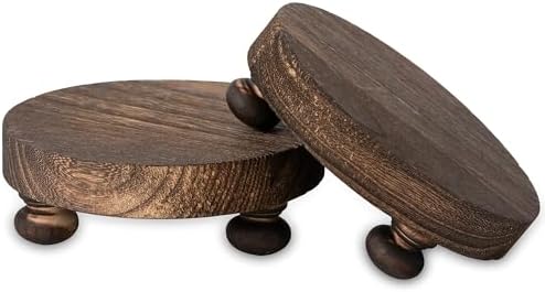 Romadedi Rustic Wood Display Risers - 2 pcs Farmhouse Decor