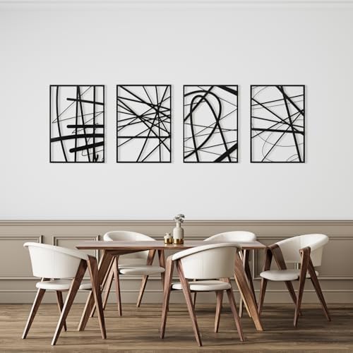 Art3dwallpanels Black Abstract Wall Art 4 Pack