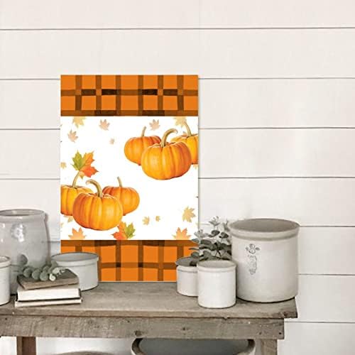 Wooden Sign Fall Thanksgiving Autumn Pumpkin Maple Leaf Decor