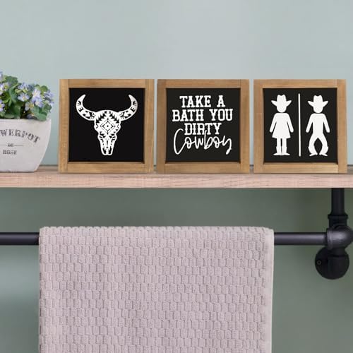 Flangairy Western Cow Skull Decor Wall Art Signs