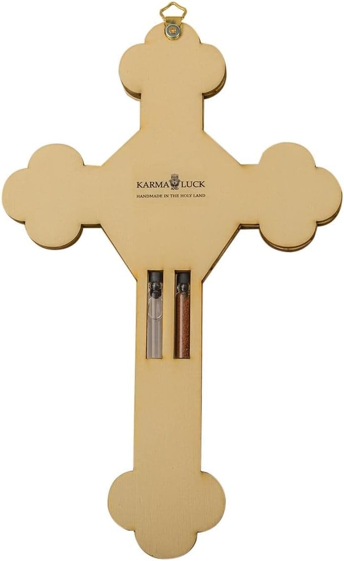 KARMA AND LUCK Multistone Wall Cross Protection Plaque