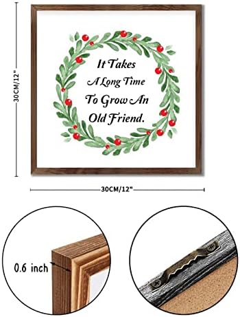 Old Friends Friendship Quotes Framed Wood Sign 12x12