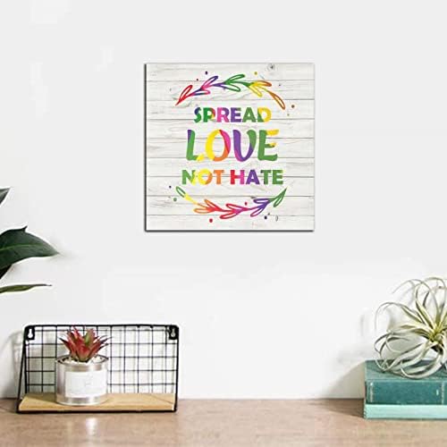Pride Parade Wood Signs 6x6 Rainbow Wall Art