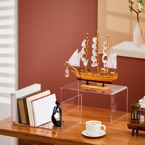 2 Pc 12 Inch Clear Acrylic Risers Display Stand