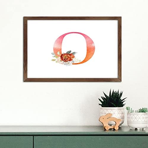Cute Wooden Monogram Sign with Flowers Pattern
