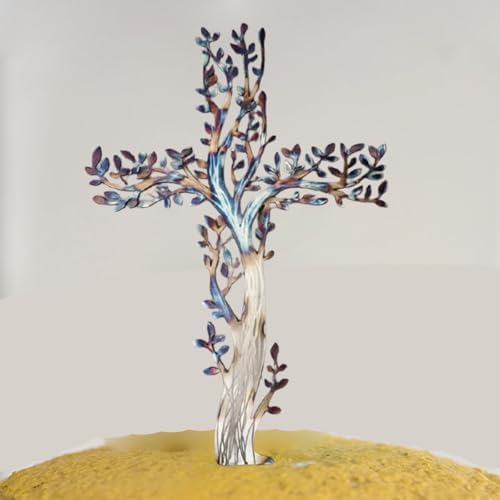 FXiaoy Cross Of Life Metal Wall Art Hanging Decor