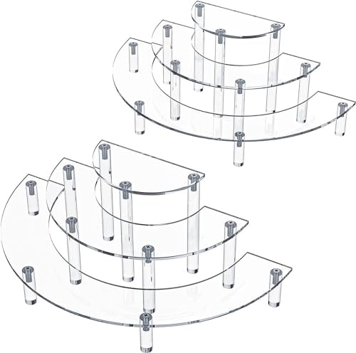 Gonice 2 Pack 3 Tier Clear Acrylic Display Riser
