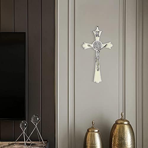 VINETEN Saint Benedict Enamel Wall Cross 8 Inch
