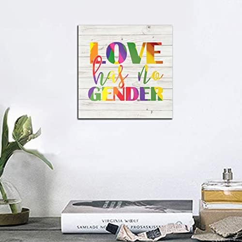 Pride Parade Love Has No Gender Wood Wall Sign 6x6