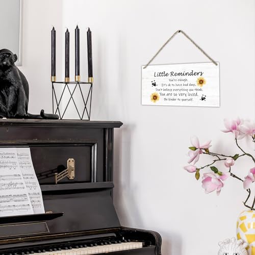 PHAMTE Positive Signs Wooden Wall Plaque 12x6 Inches