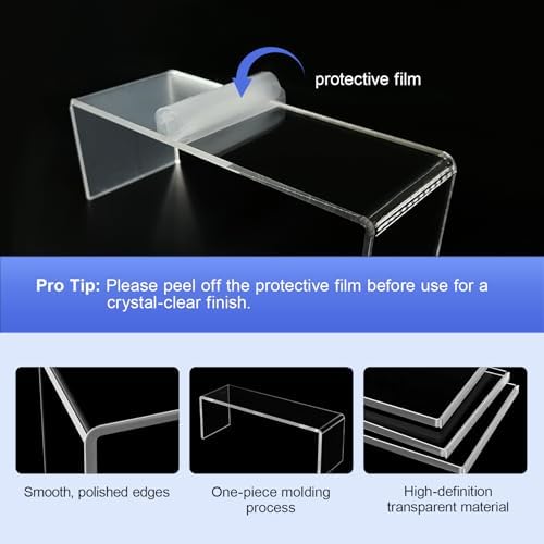 OVNTHYK Acrylic Display Risers - 2 Sets 10 Pcs Clear Rectangular Risers