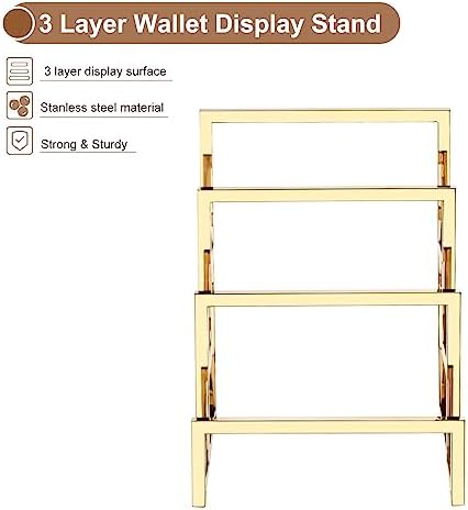 Uxcell Clutch Purse Display Stand 3 Layer Gold