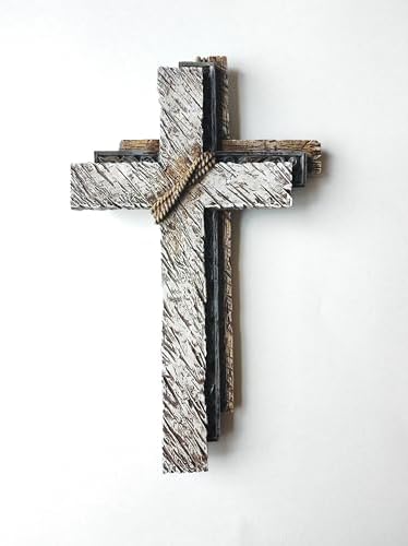 Eagrafts Wood Texture Resin Wall Cross