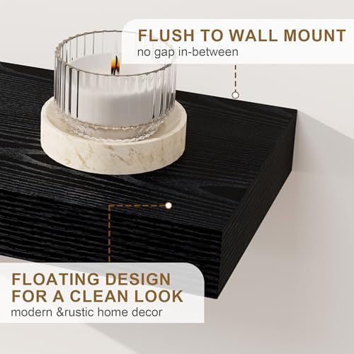Fun Memories Floating Shelves Set of 2 32Inch Black