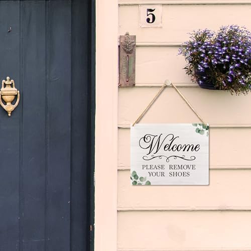 Lacosu Wall Pediments Shoes Off Sign 10x8 Inches