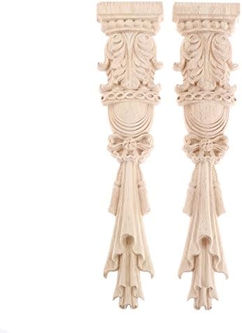 MUXSAM Wooden Carved Onlays 2-Pack for Decor