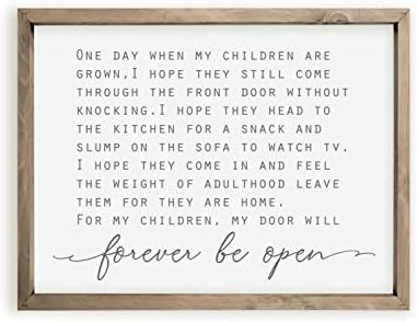 My Door Will Forever Be Open Framed Grandparent Wood Wall Sign