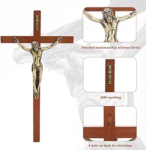DCCXN 10 Inch Wall Cross with Jesus Christ Decoration
