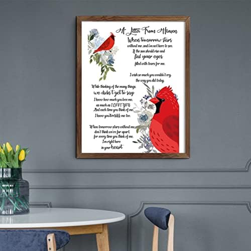 Sympathy Gift Sign with Cardinals Wooden Wall Plaque