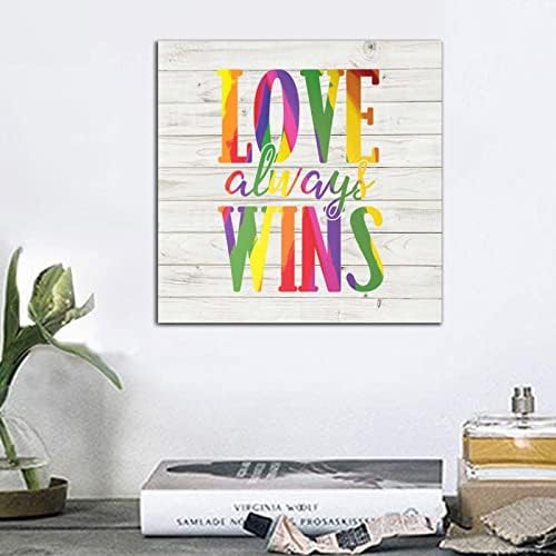 Pride Parade Love Always Wins Wood Signs 8x8