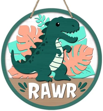 Deroro Dinosaur Rawr Front Door Sign Decor
