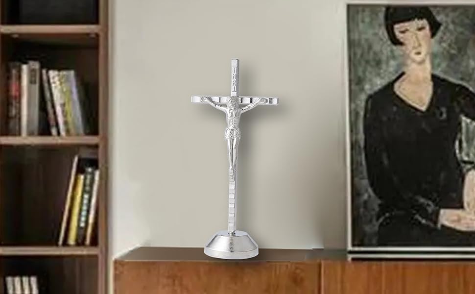 Imerance Small Silver Wall Cross Decor