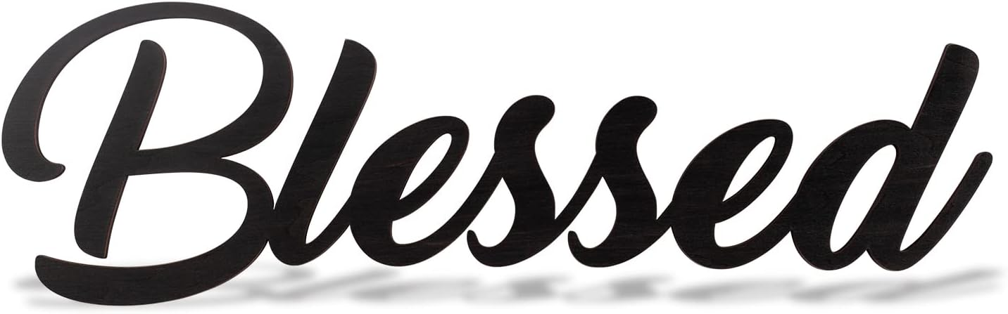 Wood Blessed Sign for Home Decor