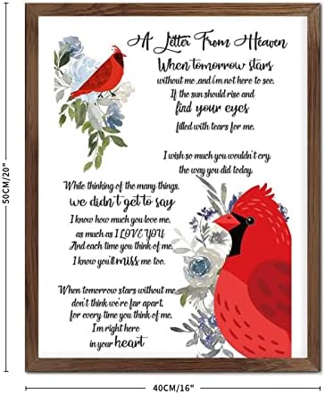 Sympathy Gift Sign with Cardinals Wooden Wall Plaque