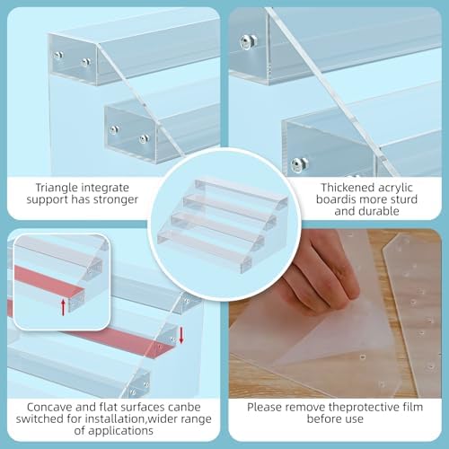 Valiayi 12inch 4 Tier Acrylic Display Riser Stand