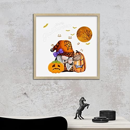 Fall Gnome Halloween Wood Sign 12x12in
